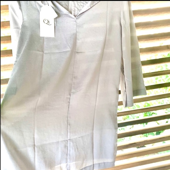 Qi Neiman Marcus $175 Tuxedo Tunic XSP Grey Silver Dress Party Wedding - Picture 9 of 10